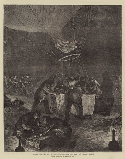 ليلة صعود البالون ، Chemin de Fer du Nord ، باريس بواسطة إدوين بوكمان